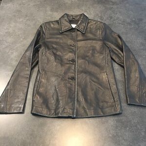 Nine West Leather Jacket Women’s Petite Small